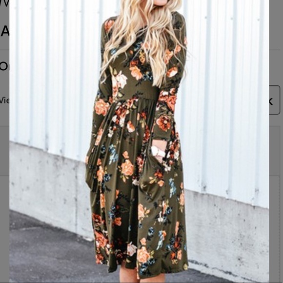 so perla Dresses & Skirts - So Perla Olive Floria Midi Dress